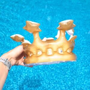 Inflatable Adult Queen King Crown Fancy Dress Hen Pool Party Decoration Toy GUC